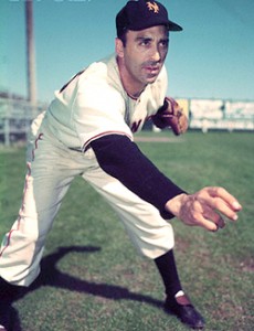 Baseball Player Sal Maglie Pitching